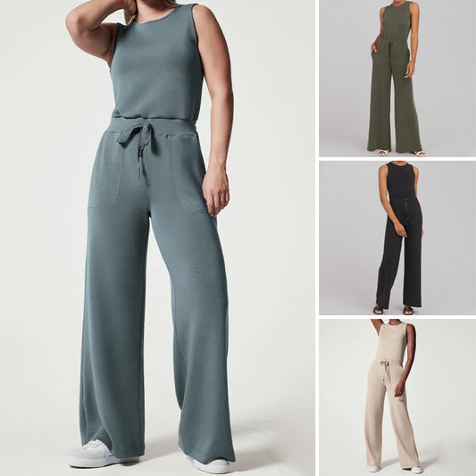 Cartaim™| Sleeveless plain jumpsuit