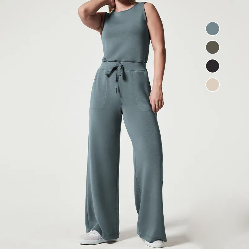 Cartaim™| Sleeveless plain jumpsuit