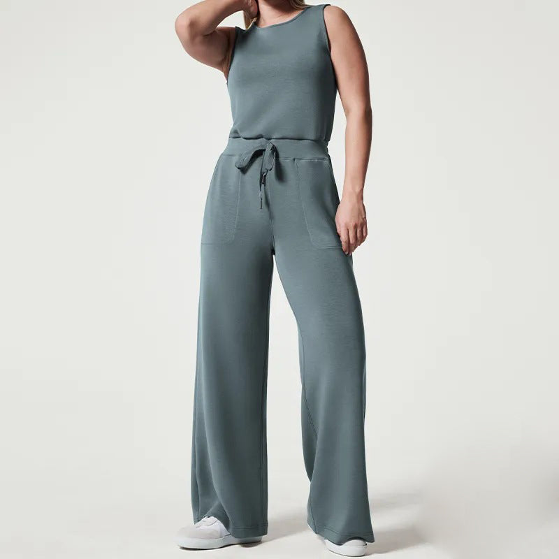 Cartaim™| Sleeveless plain jumpsuit