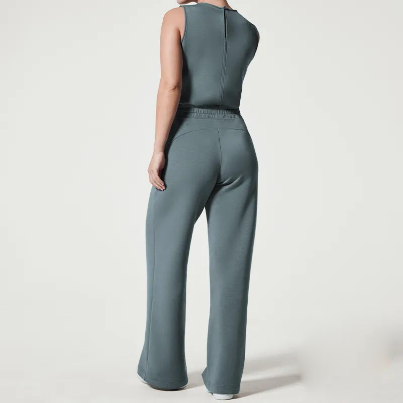 Cartaim™| Sleeveless plain jumpsuit