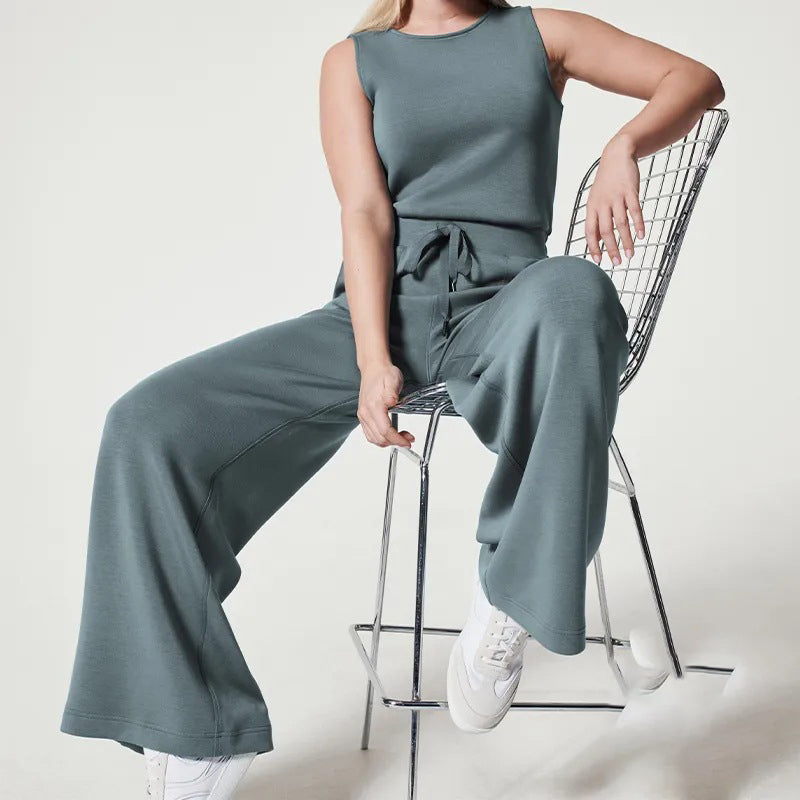 Cartaim™| Sleeveless plain jumpsuit