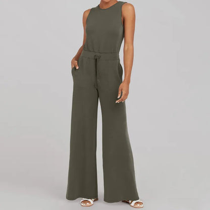 Cartaim™| Sleeveless plain jumpsuit