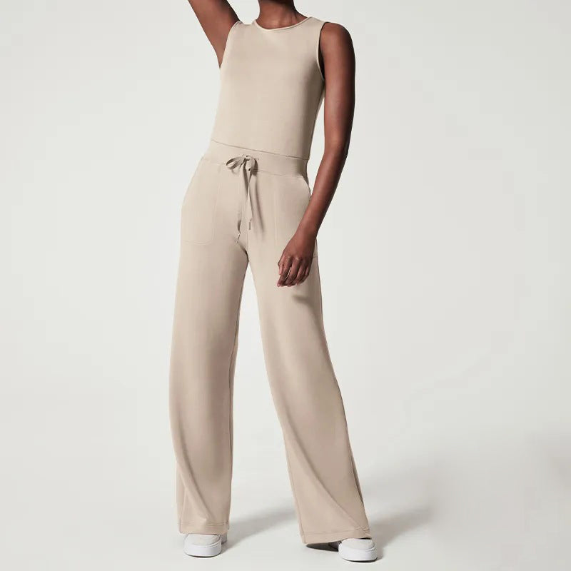 Cartaim™| Sleeveless plain jumpsuit