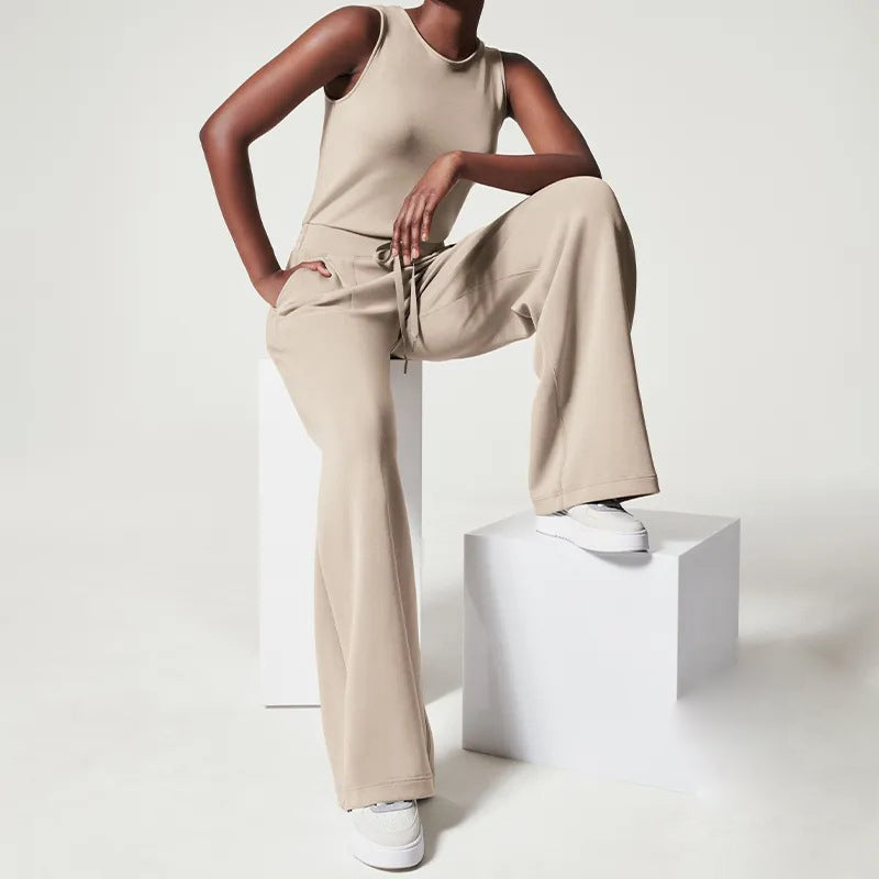 Cartaim™| Sleeveless plain jumpsuit