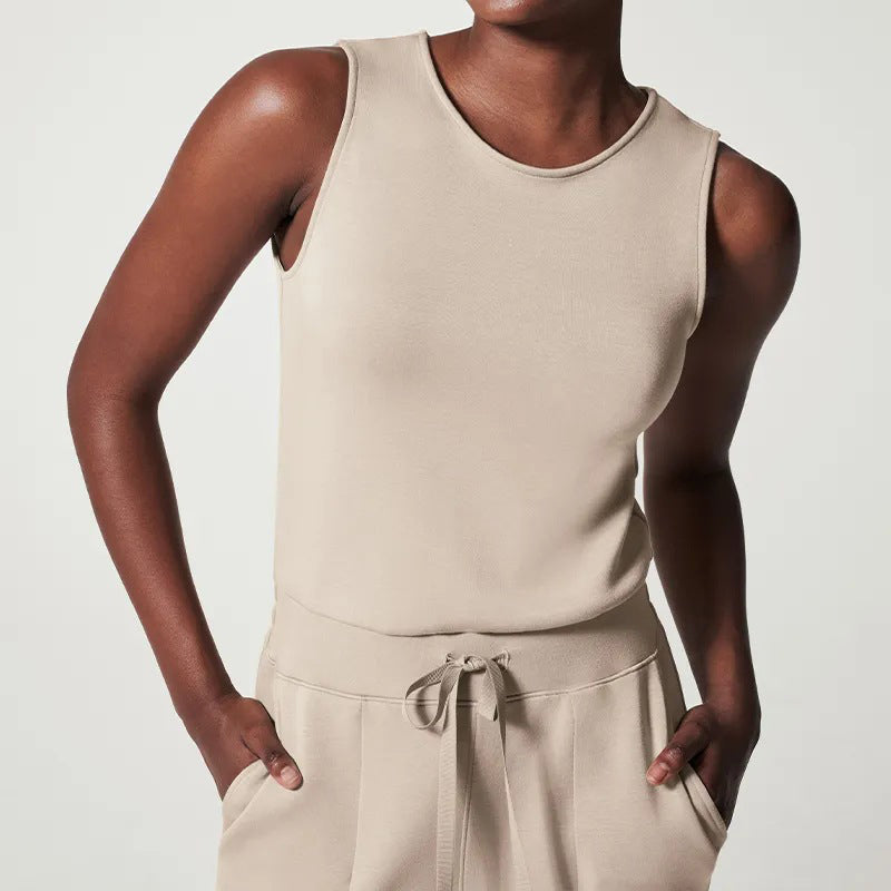 Cartaim™| Sleeveless plain jumpsuit