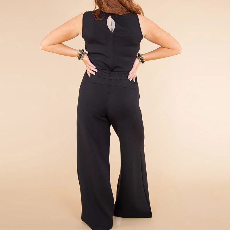 Cartaim™| Sleeveless plain jumpsuit