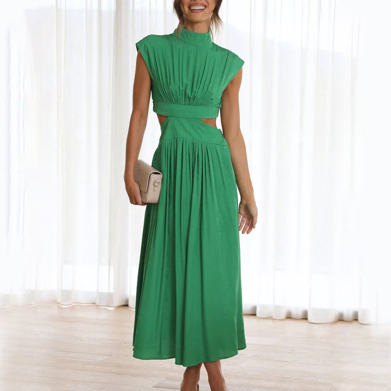 Cartaim™| Cutout waist vacation midi dress