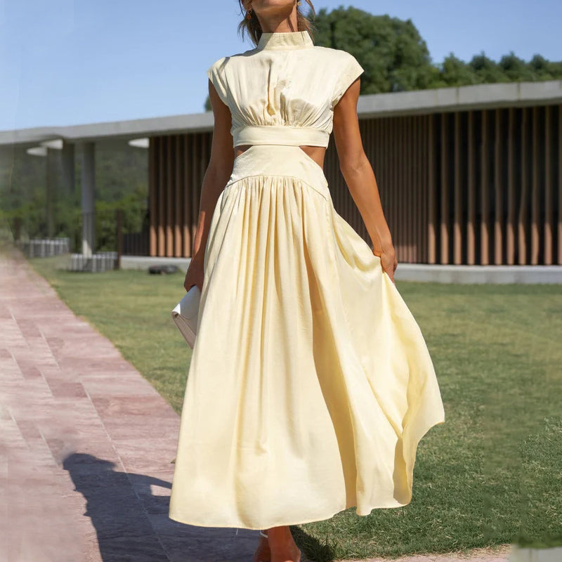 Cartaim™| Cutout waist vacation midi dress